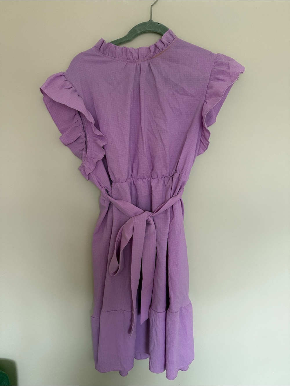 SHEIN Curve Lilac Textured Ruffle Top
